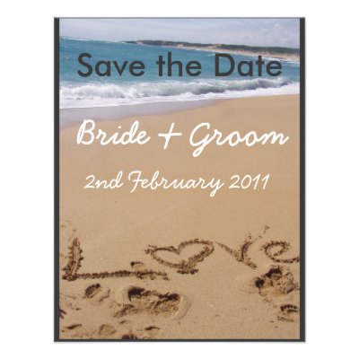 Beach Wedding - Change colour to suit your theme! Custom Invites