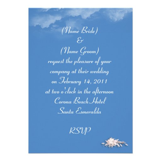 Beach Wedding Custom Announcement