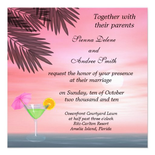 Beach Wedding Custom Invitations
