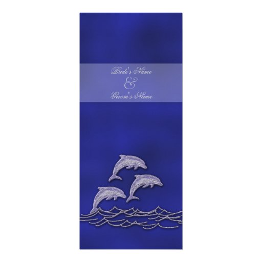 Beach wedding dolphin blue elegant personalized announcement