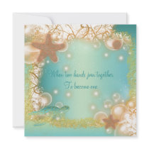 Beach wedding elegant party theme personalized invitation