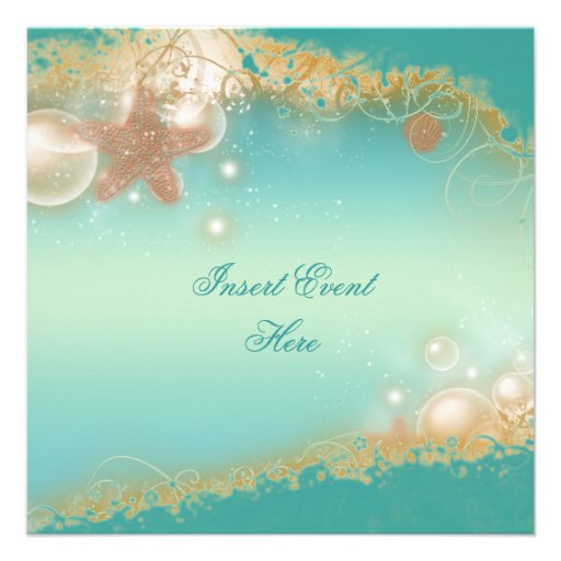 Beach wedding elegant party theme personalized invitation
