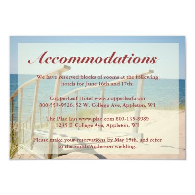 Beach Wedding Enclosure Cards - Beach Staircase Invitations