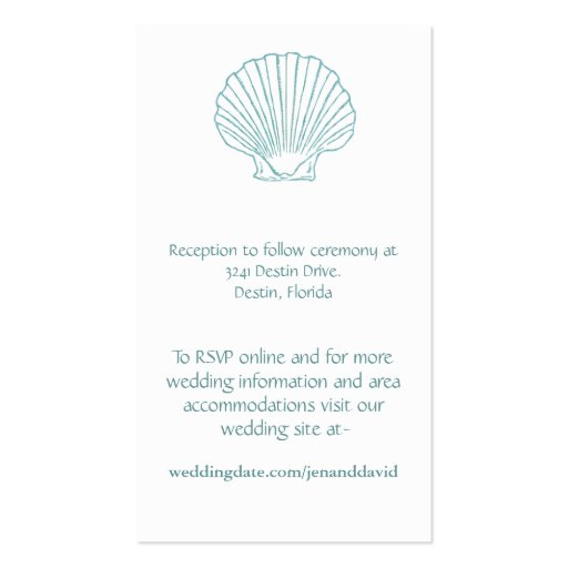 Beach Wedding enclosure cards Business Card Templates (front side)