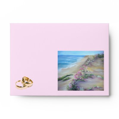 beach wedding envelope