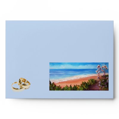beach wedding envelope