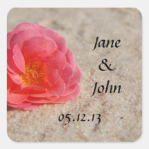 Beach Wedding Favor Stickers - Rocky Beach