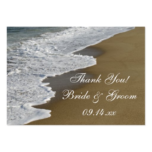 Beach Wedding Favor Tags Business Card (front side)