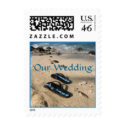 Beach Wedding Flip Flop Sandals Postage Stamp