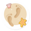 Beach Wedding Footprints stickers by TheBridalShop Beach Wedding Footprints stickers