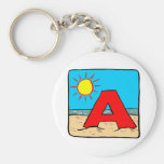 Beach Wedding Ideas Letter A Key Chains