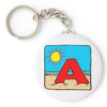 Beach Wedding Ideas Letter A Key Chains