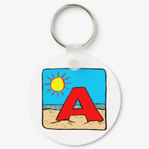 Beach Wedding Ideas Letter A keychains