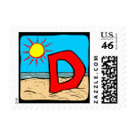 Beach Wedding Ideas Letter D Postage Stamps