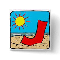 Beach Wedding Ideas Letter J Pinback Buttons
