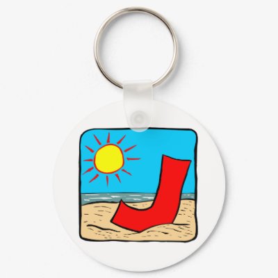 Beach Wedding Ideas Letter J Key Chain by TheBridalShop