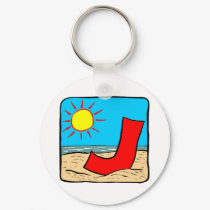 Beach Wedding Ideas Letter J keychains