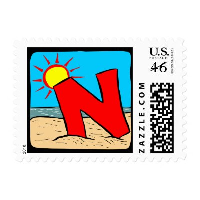 Beach Wedding Ideas Letter N Stamp by TheBridalShop