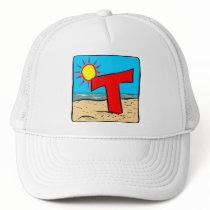 Beach Wedding Ideas Letter T Trucker Hats