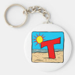 Beach Wedding Ideas Letter T Key Chain