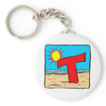 Beach Wedding Ideas Letter T Key Chain