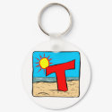 Beach Wedding Ideas Letter T keychains