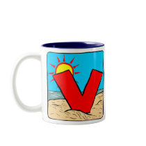Beach Wedding Ideas Letter V mugs by TheBridalShop Beach Wedding Ideas Letter V mugs