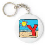 Beach Wedding Ideas Letter Y Keychain