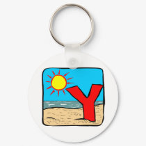 Beach Wedding Ideas Letter Y keychains