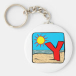 Beach Wedding Ideas Letter Y Keychain