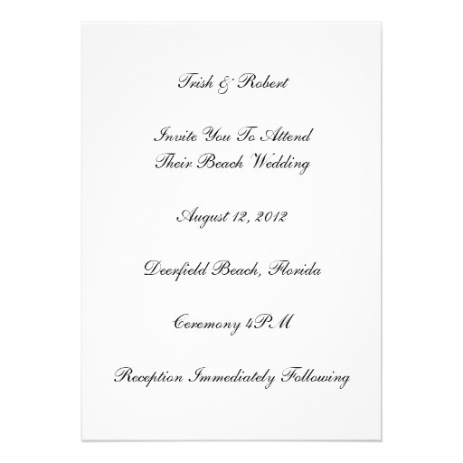 Beach Wedding Invitation