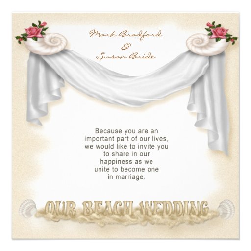 Beach Wedding Invitation -