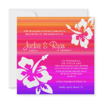 Beach Wedding Invitation Hibiscus Colorful