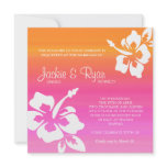 Beach Wedding Invitation Hibiscus Pink Orange