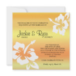 Beach Wedding Invitation Hibiscus Yellow Orange