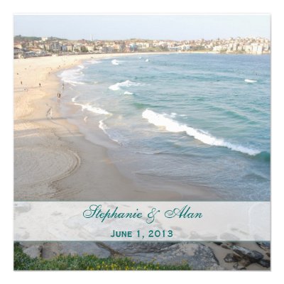 Beach Wedding Invitation Square