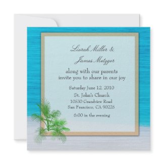 BEACH Wedding Invitation Template invitation