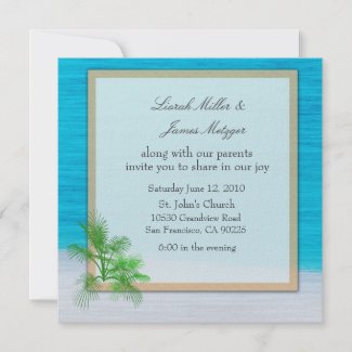 BEACH Wedding Invitation Template invitation