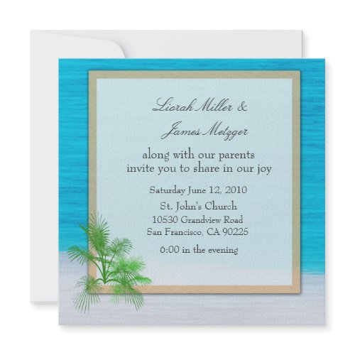 BEACH Wedding Invitation Template invitation
