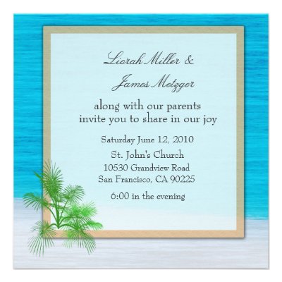 BEACH  Wedding Invitation Template