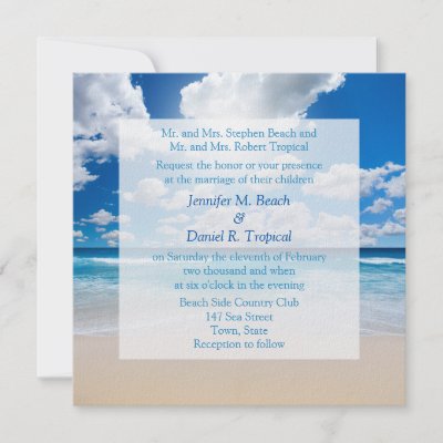 Beach Wedding Invitation Tropical Wedding by TDSwhite Wedding