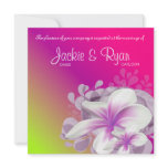 Beach Wedding Invite Plumeria Flower Purple Pink g