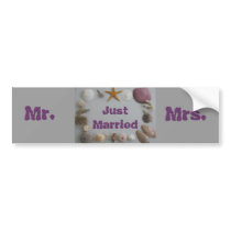 Beach Wedding/Just Married Bumper Stickers