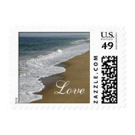 Beach Wedding Love Postage Stamp