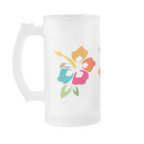 Beach Wedding Luau Hibiscus Coffee Mugs