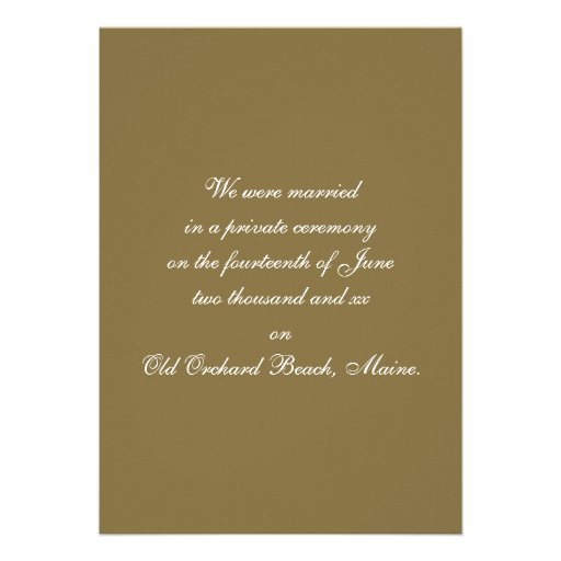 Beach Wedding Marriage / Elopement Announcement
