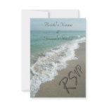 Beach Wedding Matching RSVP, Sand Writing Invite