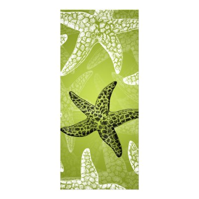 Beach Wedding  Menu Starfish Lime Green Custom Announcement