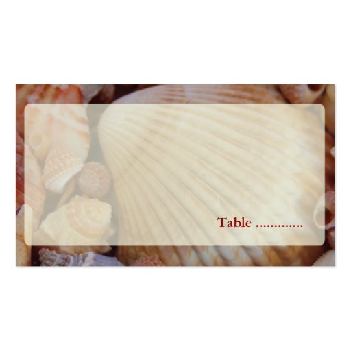 Beach Wedding Multicolored Seashell Place Cards Business Card (back side)