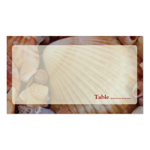 Beach Wedding Multicolored Seashell Place Cards Business Card (front side)